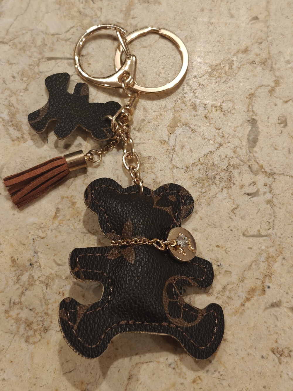 Brown Bear Charm Keychain with Tassel